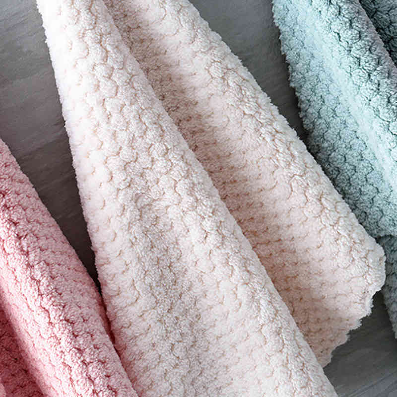 Super Absorbent Anti-grease Pineapple Plaid Washing Dish Towel Multi-function Kitchen Supplies Coral Velvet Wiping Rags