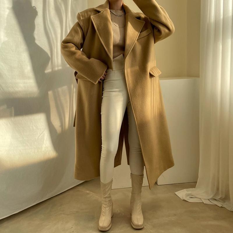 Women' Wool & Blends Vintage Elegant Irregular Women Woolen Cloth Coat Autumn 2021 Mid-length Casual Loose Lapel Long Sleeve Khaki Jaqueta
Women' Wool & Blends Vintage Elegant Irregular Women Woolen Cloth Coat Autumn 2021 Mid-length Casual Loose Lapel Long Sleeve Khaki Jaqueta