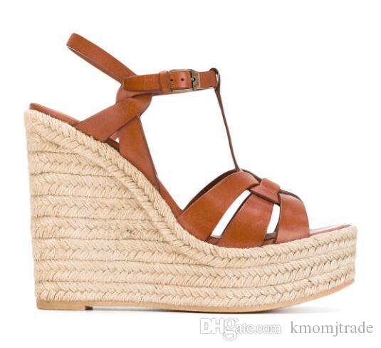 Woman New Release Tribute Espadrille Wedge Sandals T-Strap Leather Platform Wedge Espadrille Sandal Shoes grL YSLs\u52aa, Brown
Woman New Release Tribute Espadrille Wedge Sandals T-Strap Leather Platform Wedge Espadrille Sandal Shoes grL YSLs\u52aa, Brown