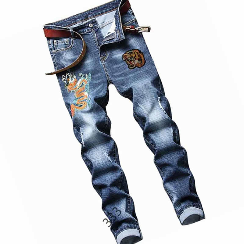 mens fashion jeans Embroidered tiger dragon Skinny Trousers mens Slim Motorcycle Moto Biker Hip Hop Denim Mens Jeans 29-38, Blue
mens fashion jeans Embroidered tiger dragon Skinny Trousers mens Slim Motorcycle Moto Biker Hip Hop Denim Mens Jeans 29-38, Blue