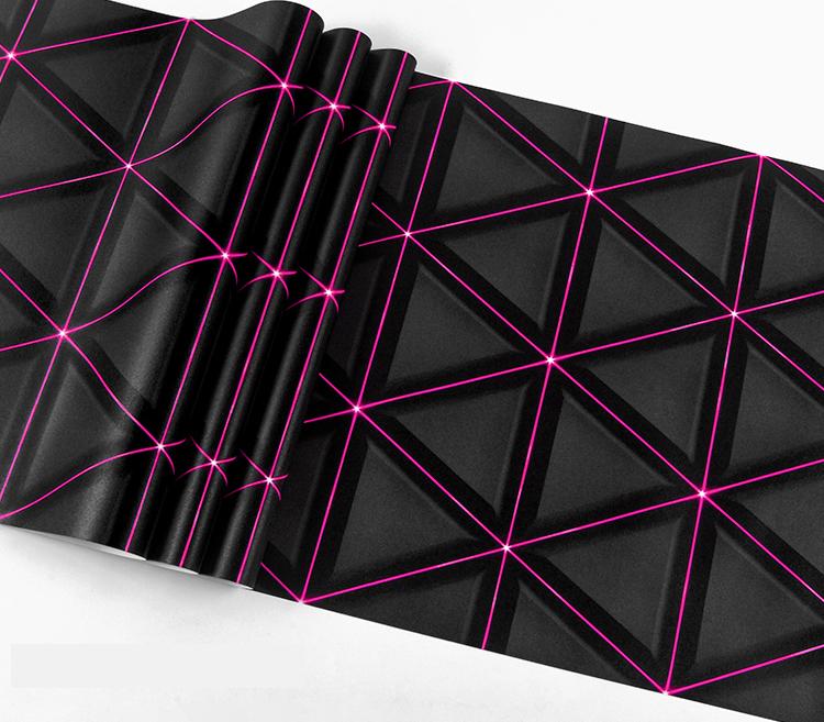 Wallpapers Luxury 3d Geometric Black Wallpaper Ktv Room Modern Bar Night Club Decorative Waterproof PVC Wall Paper P1076844817