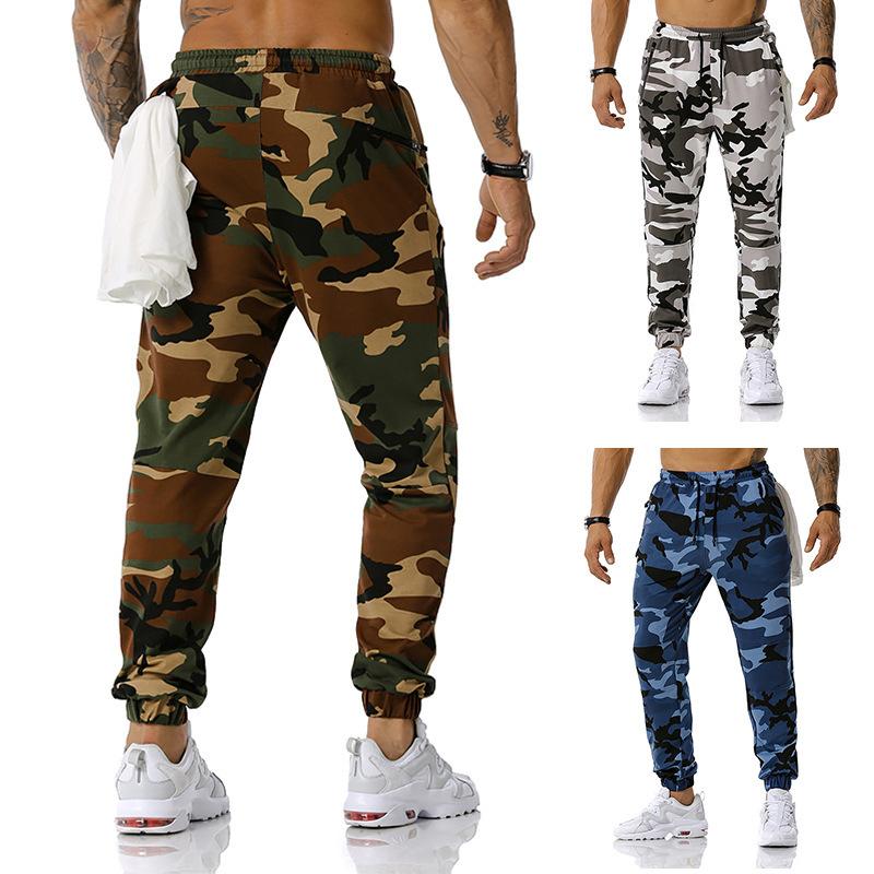 Men's Stitching Camouflage Jogging Pants Outdoor Sports Training Fitness Casual