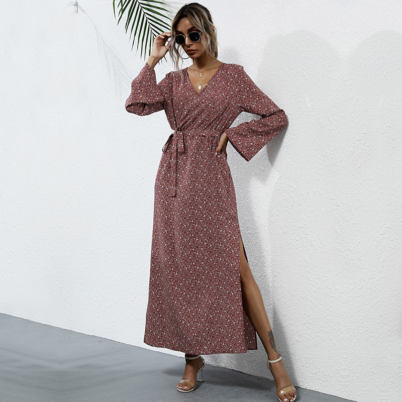 Vintage Long Print Casual Flare Sleeve High Waist Split Autumn Winter Bandage Dress For Women 2020 New Elegant, Black
Vintage Long Print Casual Flare Sleeve High Waist Split Autumn Winter Bandage Dress For Women 2020 New Elegant, Black