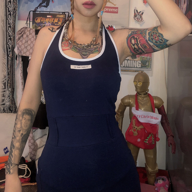 fashion Basic cotton lace up mini dresses womens summer black Slim Soft home wear street casual bodycon dresses mujer 210518, Navy blue
fashion Basic cotton lace up mini dresses womens summer black Slim Soft home wear street casual bodycon dresses mujer 210518, Navy blue