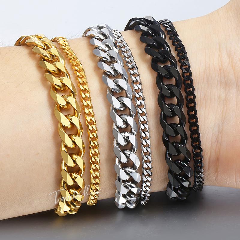 Link, Chain Men's Stainless Steel Bracelet 2021 Double Curb Cuban Link Bracelets For Male Jewelry Fashion Gifts Wholesale 8/9mm HDBM27
Link, Chain Men's Stainless Steel Bracelet 2021 Double Curb Cuban Link Bracelets For Male Jewelry Fashion Gifts Wholesale 8/9mm HDBM27