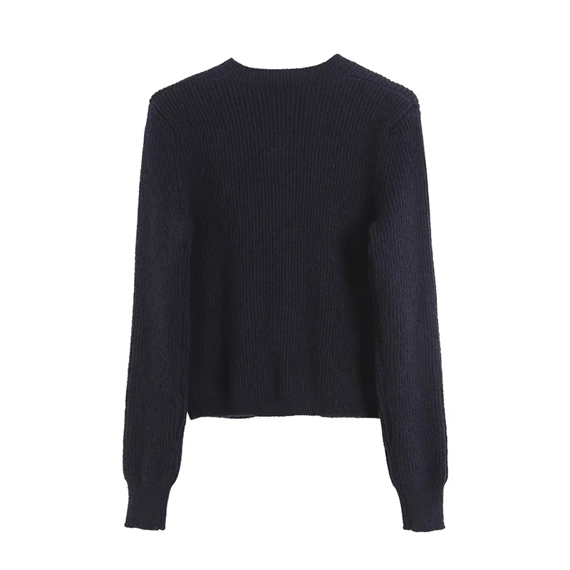 Women Solid Round Neck Cardigan Spring Autumn Knitted Short Sweater Arrival Bottom Casual Single Breasted Top 210521wtt