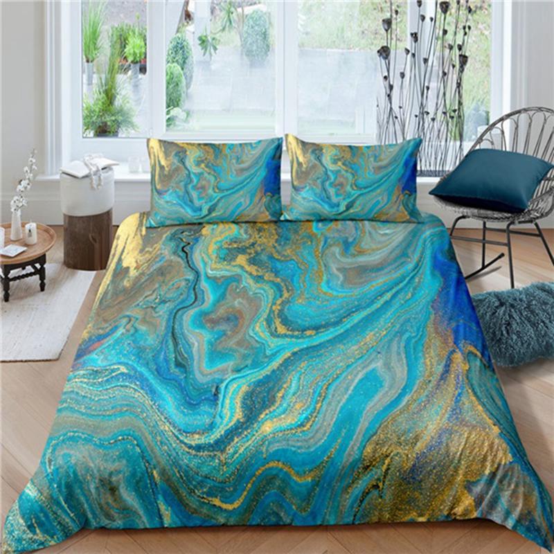 Comforters & Sets Nordic Duvet Cover 3D Marble Print Bedding Set Pillowcase No Bed Sheet Single Double Queen King 220x240 Quilt Covers