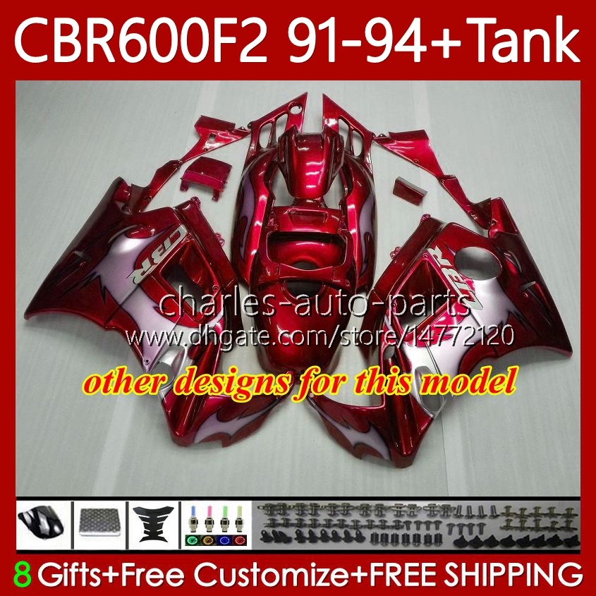 Body For HONDA CBR-600 CBR 600 CBR600 Pink grey F2 FS CC 600F2 91 92 93 94 63No.264 600FS CBR600F2 600CC 1991-1994 Bodywork CBR600FS 1991 1992 1993 19