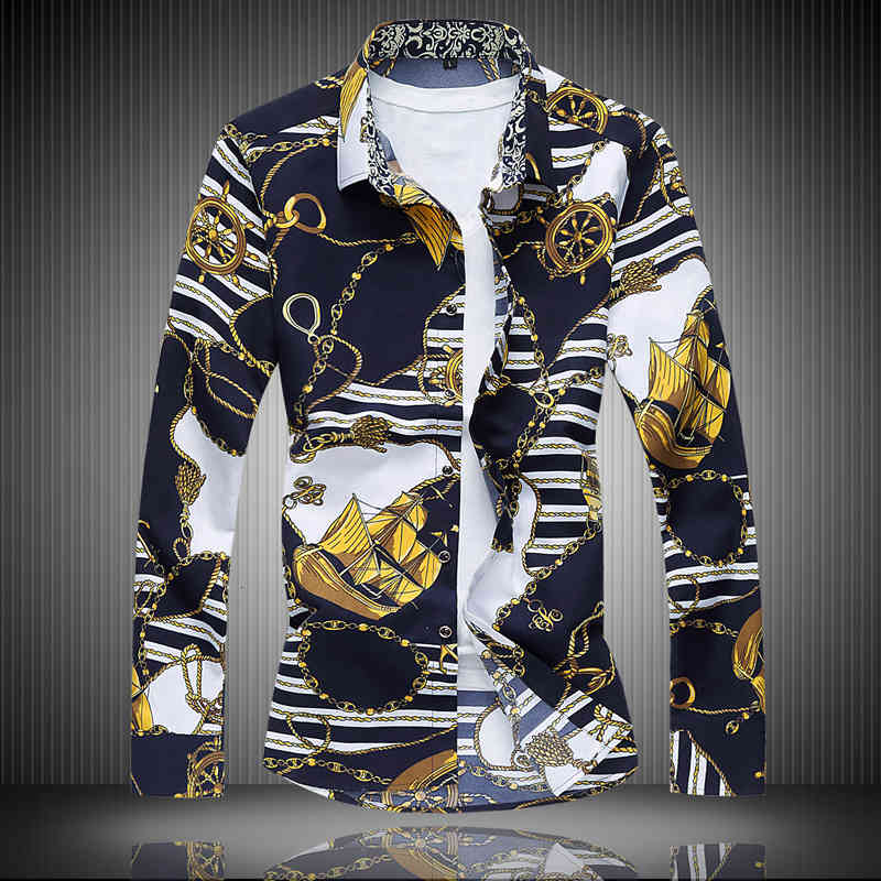Men's Flower Autumn Fashion Print Long Sleeve Men High Quality Luxury Mens Casual Shirt Work Office Shirts, 3#
Men's Flower Autumn Fashion Print Long Sleeve Men High Quality Luxury Mens Casual Shirt Work Office Shirts, 3#