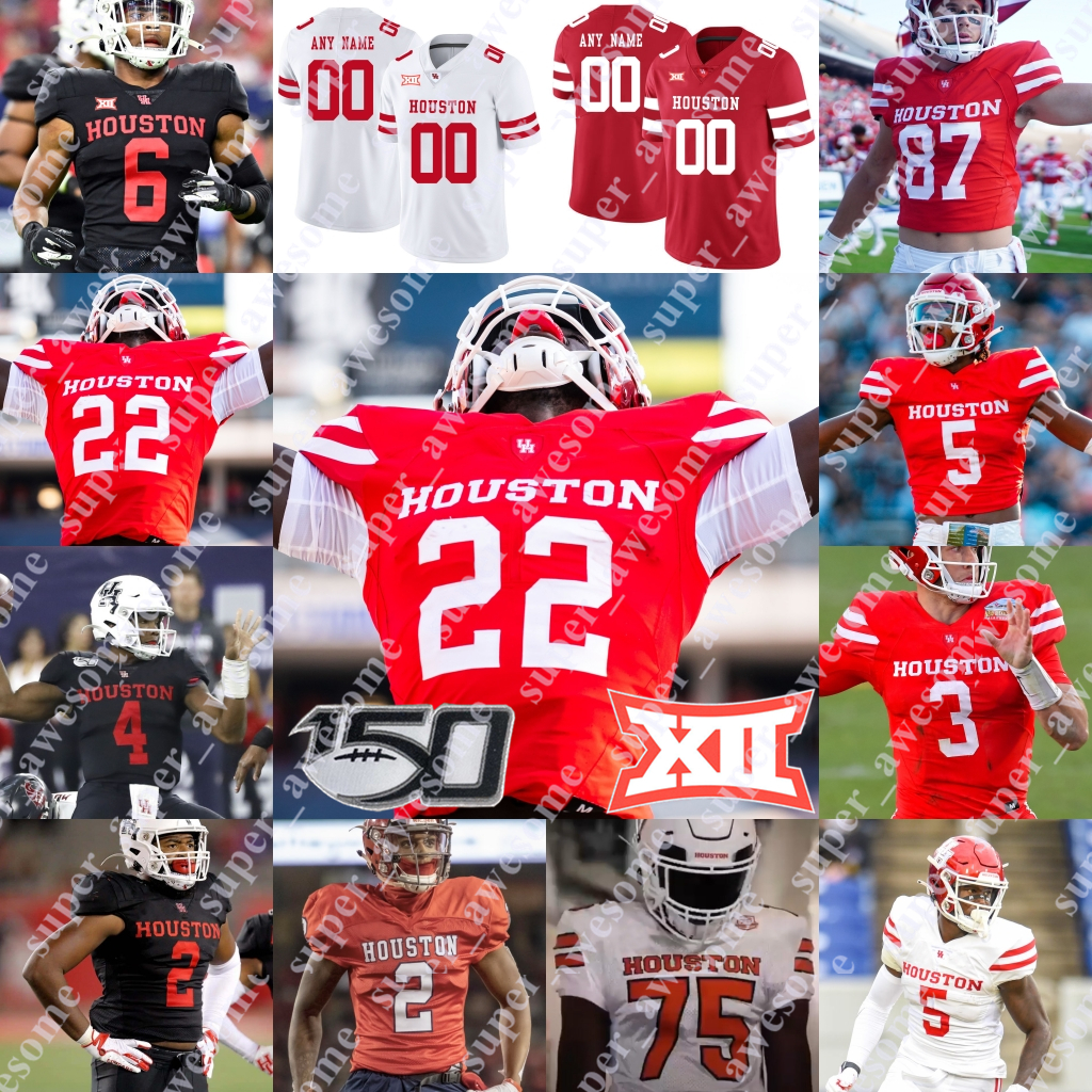 Houston Cougars Football Jersey Atlias Bell JoVanni Stewart Alex Hogan Gervarrius Owens Amaud Willis-Dalton Art Green Antonio Brooks Jayce Rogers Jamykal Neal, White 75th turn back
Houston Cougars Football Jersey Atlias Bell JoVanni Stewart Alex Hogan Gervarrius Owens Amaud Willis-Dalton Art Green Antonio Brooks Jayce Rogers Jamykal Neal, White 75th turn back