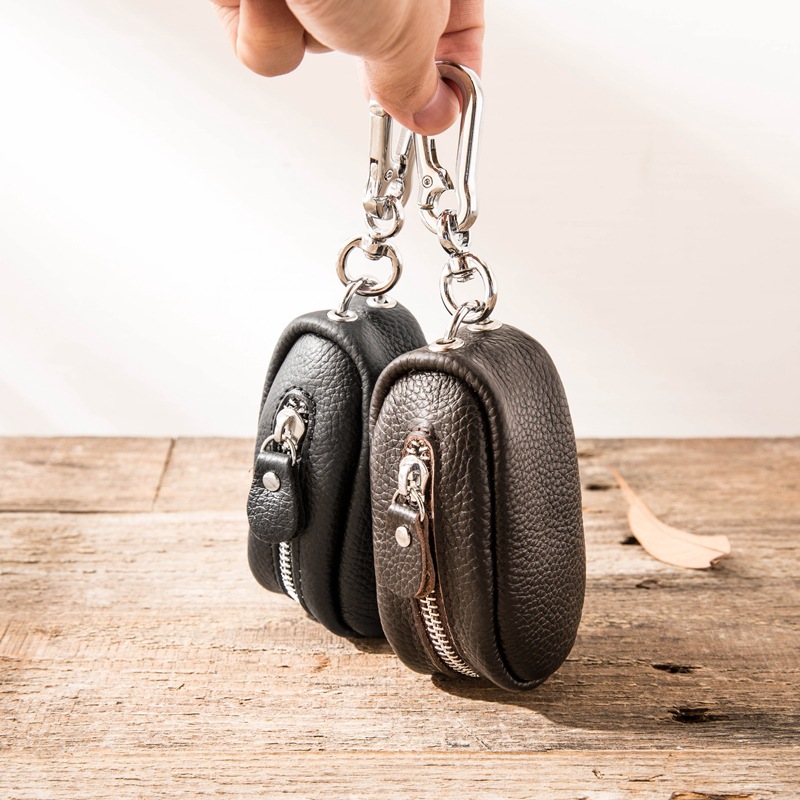Unisex Car Key Case Leather Key Wallets Keychain Pouches Housekeeper Covers Zipper Bag Keychain Cover for Keys Card Bag