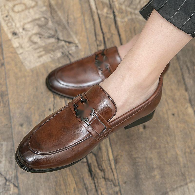 loafers 2021 new men shoes outdoors spring autumn Simplicity round toe PU leather Casual business shoes fashion Classic comfortable DP008