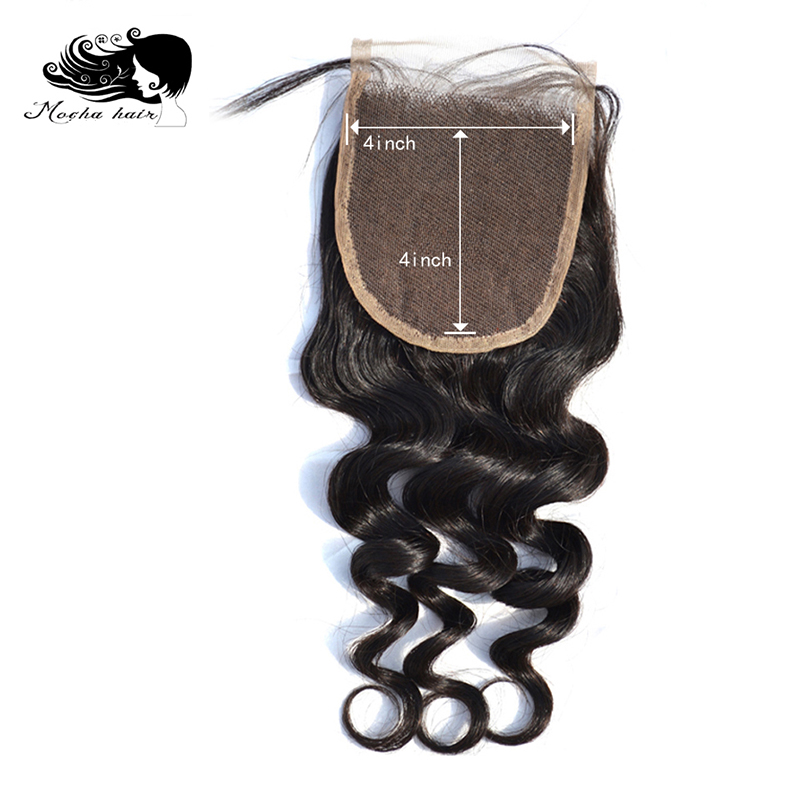 Mocha Hair Lace Closure 4&quot;X 4&quot; Free Part 100% Human Hair Brazilian Virgin Hair Loose Wave от DHgate WW