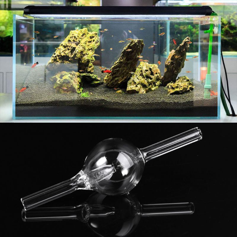 Aquarium CO2 Glass Bubble Counter For Fish Tank Air Non Return Check Recorder