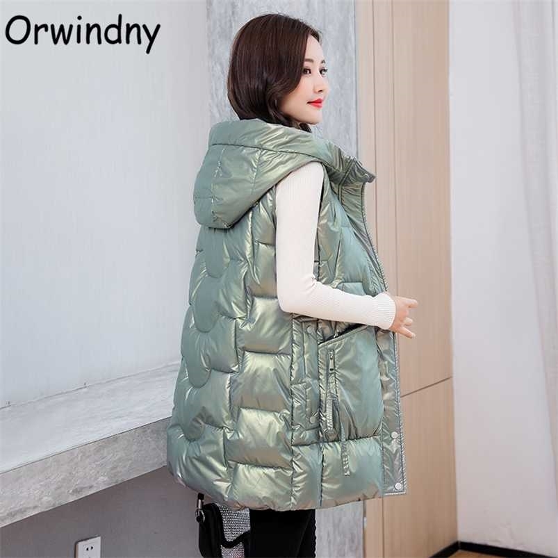 Orwindny Snow Wear Warm Long Waistcoat Women Winter Waterproof Vest Jacket Hooded Big Pockets Fashion Glossy Parka Sleeveless 211109, Black
Orwindny Snow Wear Warm Long Waistcoat Women Winter Waterproof Vest Jacket Hooded Big Pockets Fashion Glossy Parka Sleeveless 211109, Black