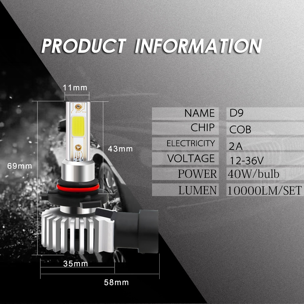 LED car headlights H1 H4 H7 H8 H9 H11 9005 HB3 9006 HB4 H3 super bright spotlight 12000K bulb 3000K fog lamp 60W