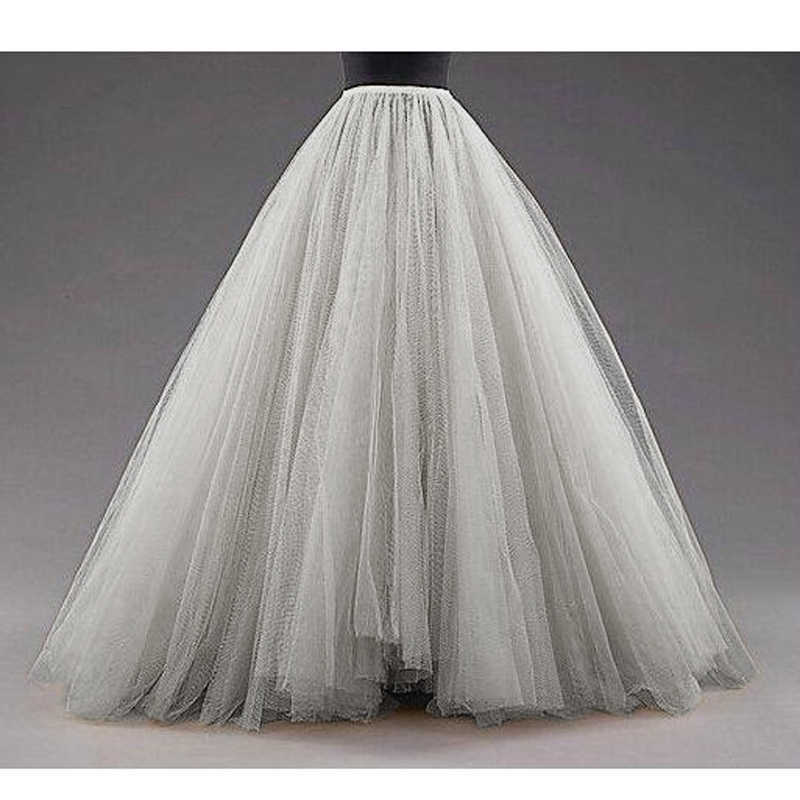 Sky Blue Puffy Long Tulle Skirt Vintage Gold Female Tutu Skirt For Bridal Poshoots Custom Made Christmas Saias 210621