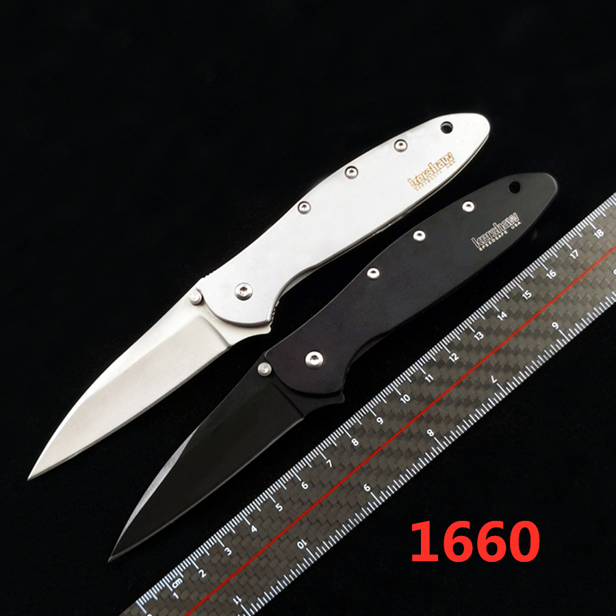 Kershaw 1660 1660BK Folding Knife Composite D2 Plain Blade, Stainless Steel Handles Outdoor camping hunting EDC knife with safety lock
Kershaw 1660 1660BK Folding Knife Composite D2 Plain Blade, Stainless Steel Handles Outdoor camping hunting EDC knife with safety lock