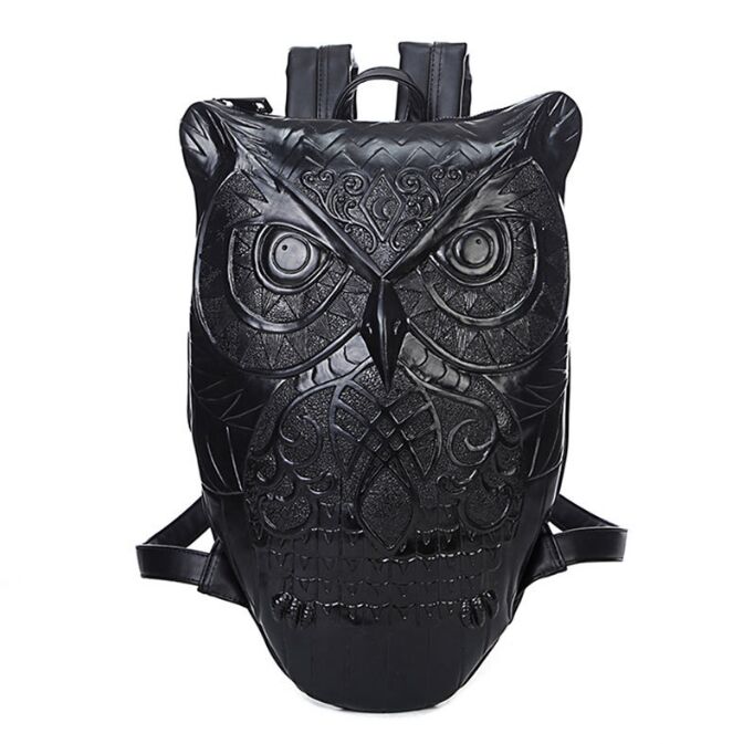 Fashion 3D Embossed Owl Backpack for Men travel bag woman Originality giris personality waterproof Cool School Bags for boys girls