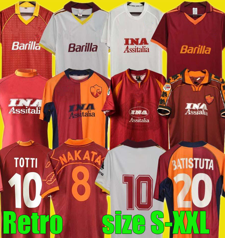 88 89 90 91 92 93 94 17 18 Retro Roma Totti Soccer Jerseys 95 96 97 98 99 00 01 02 ROME Giannini Batistuta Nakata Nela Balbo Statuto Tommasi, Black;yellow
88 89 90 91 92 93 94 17 18 Retro Roma Totti Soccer Jerseys 95 96 97 98 99 00 01 02 ROME Giannini Batistuta Nakata Nela Balbo Statuto Tommasi, Black;yellow