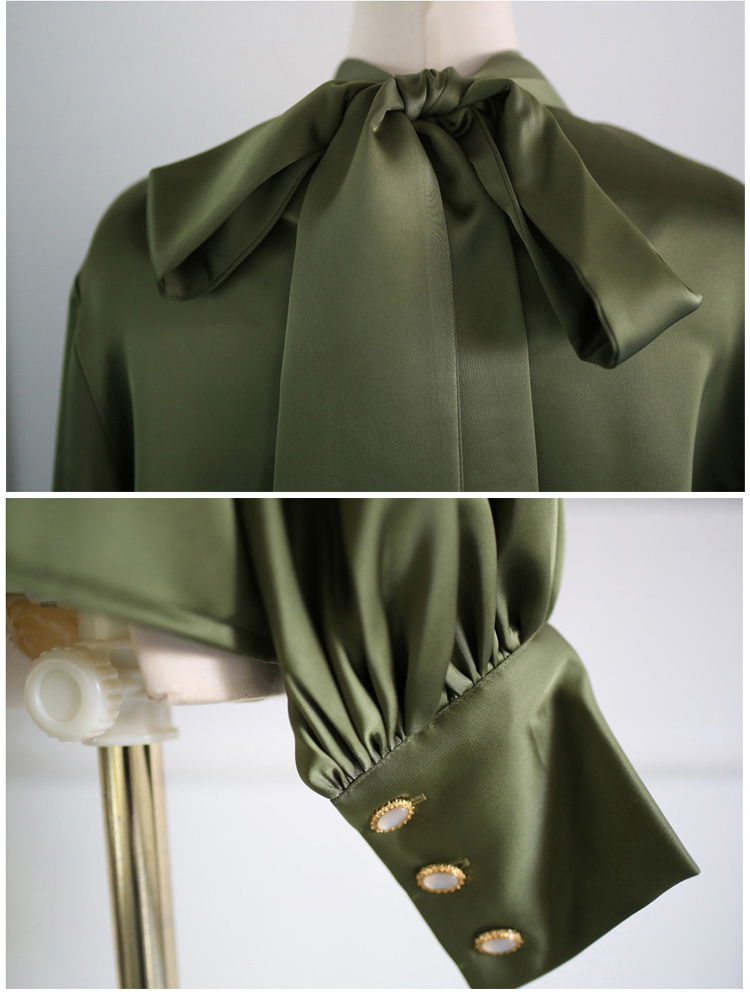 Pure White Bow Tie Blouse Chiffon Women Office Shirt Lantern Sleeve Blouses Blusas Femininas Formal Ladies Tops 210519