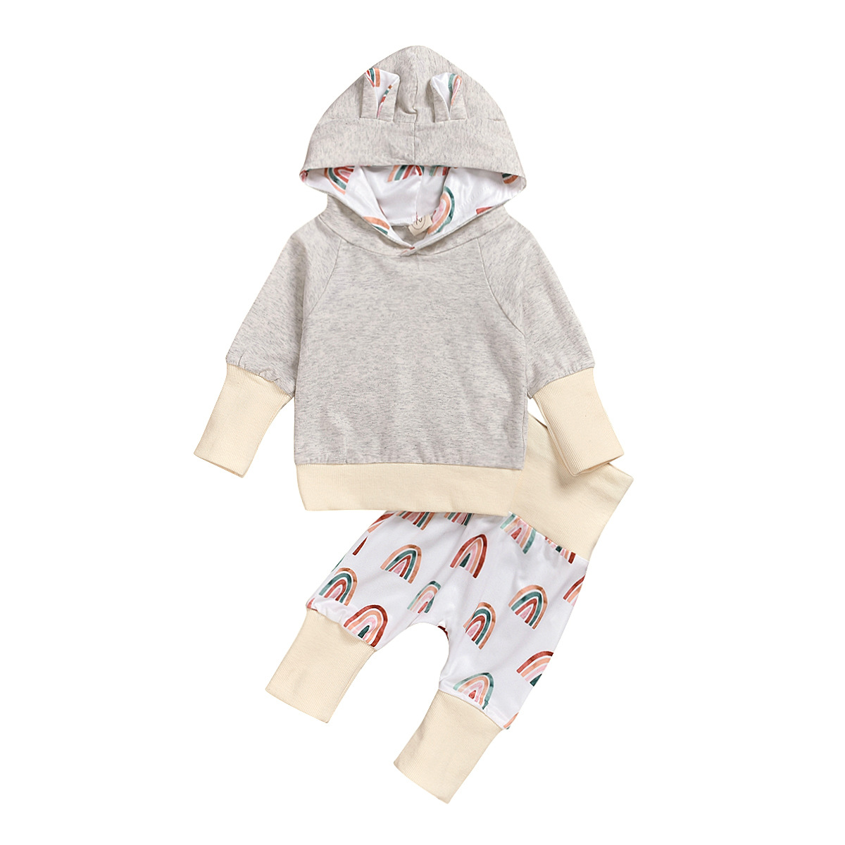 INS styles Girl Clothing set Rainbow Print Long Sleeve Hoodies +Pant Baby 2 pieces sets, White
INS styles Girl Clothing set Rainbow Print Long Sleeve Hoodies +Pant Baby 2 pieces sets, White