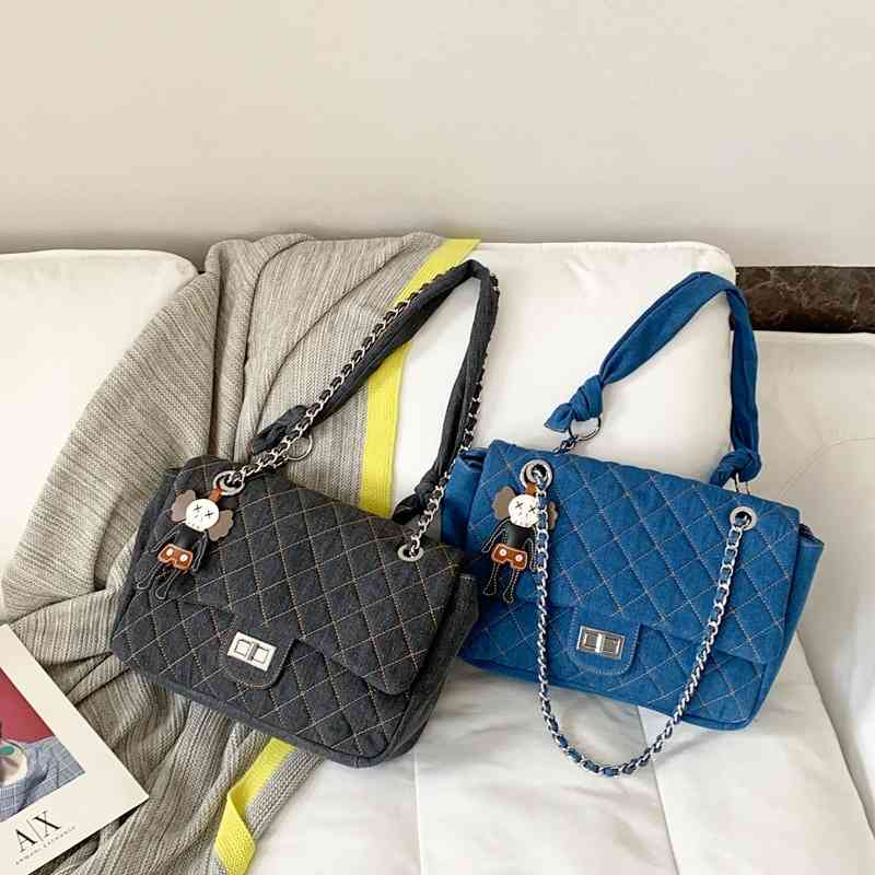 Small fragrant wind embroidered thread diamond grid frosted denim 2020ins net red new high-capacity versatile chain shoulder bag, 69052
Small fragrant wind embroidered thread diamond grid frosted denim 2020ins net red new high-capacity versatile chain shoulder bag, 69052