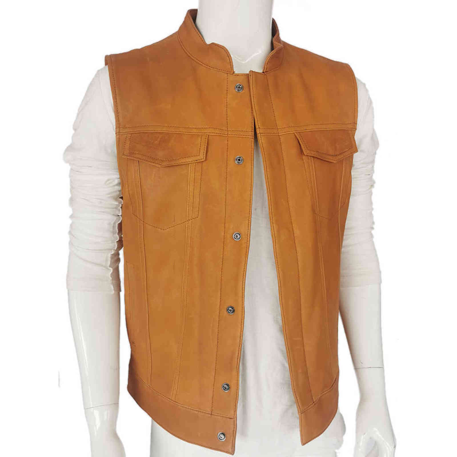 Classical Motorcycle Biker Leather Vest Men Genuine Leather Sleeveless Jackets 100% REAL Cowhide/Sheepskin Asian Size S-6XL M232 211111