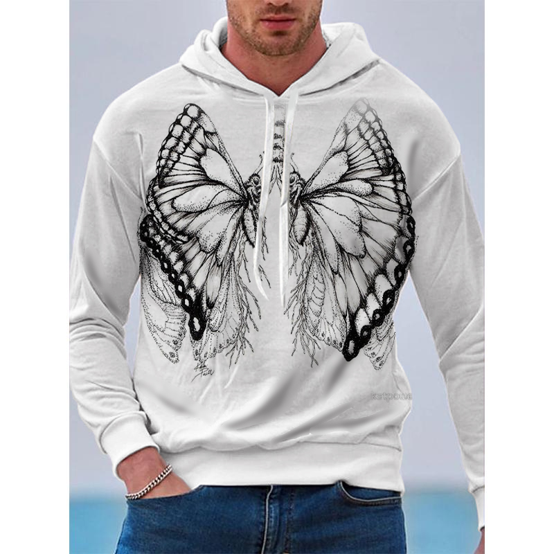 Butterfly Pattern Men's 3D Printed Hoodie Visual Impact Party Top Punk Gothic Round Neck High Quality Sweatshirt Hoodie, Black
Butterfly Pattern Men's 3D Printed Hoodie Visual Impact Party Top Punk Gothic Round Neck High Quality Sweatshirt Hoodie, Black