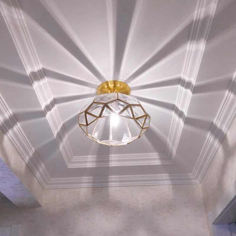 European style Copper ceiling Lamp light E27 LED Toolery Dining Room Bedroom Restaurant home Commercial Lights