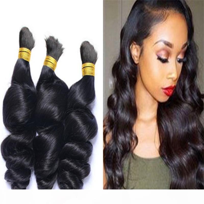 Human Braiding Hair Bulk 8A Brazilian Loose Wave Brazilian Bulk Hair 3Pcs Loose Curly Braiding Hair, Black
Human Braiding Hair Bulk 8A Brazilian Loose Wave Brazilian Bulk Hair 3Pcs Loose Curly Braiding Hair, Black