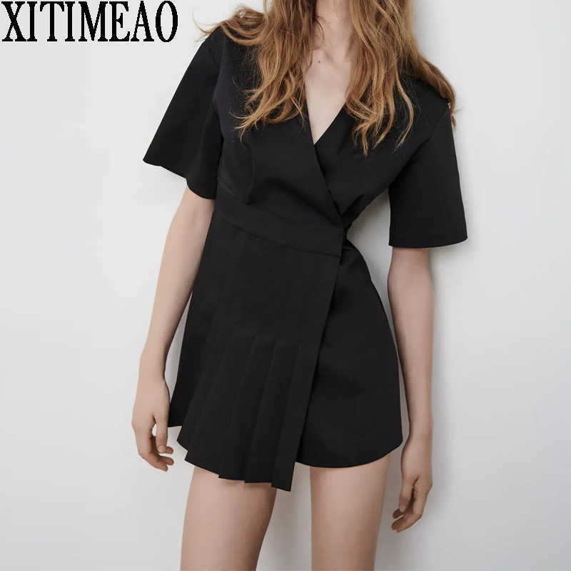 ZA Women Retro Elegant Blazer Short Sleeve Dress Office Casual Black es Spring Autumn Slim Mini Suit XITIMEAO 210604
ZA Women Retro Elegant Blazer Short Sleeve Dress Office Casual Black es Spring Autumn Slim Mini Suit XITIMEAO 210604