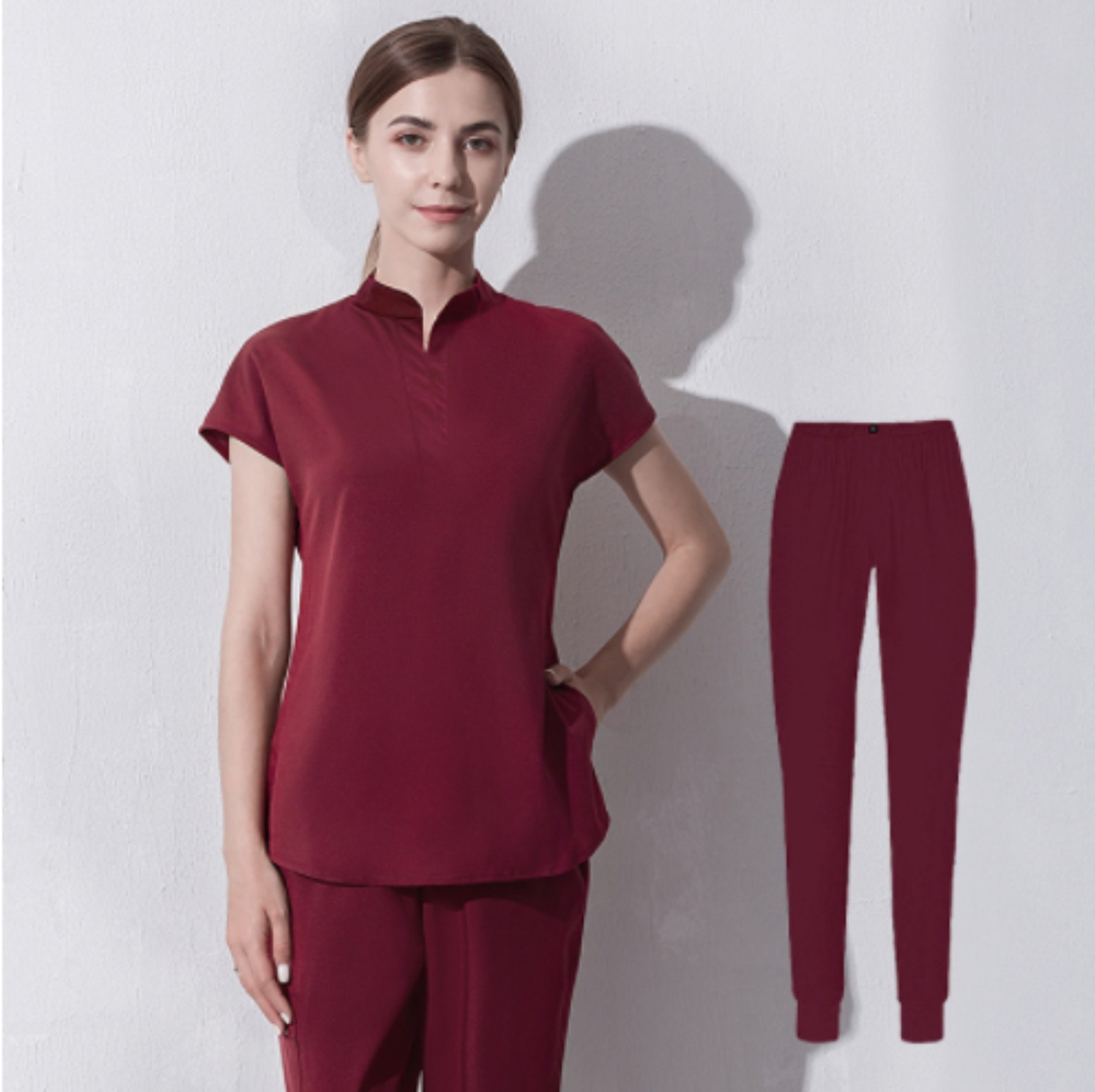Medigo-017 Style Women Scrubs Tops+pant Men hospital Uniform Surgery Scrubs Shirt Short Sleeve Nursing Uniform Pet grey's anatomy Doctor Workwear