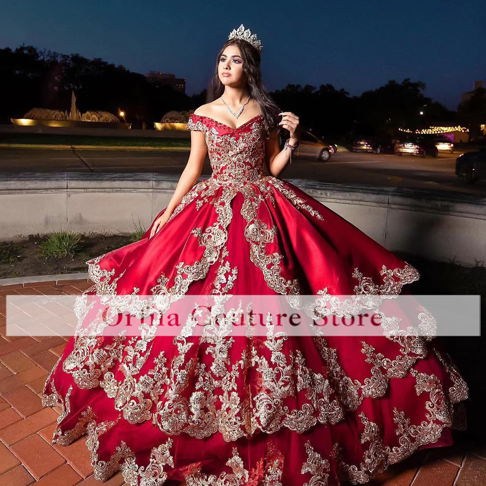 Off Shoulder Mexican Style Quinceanera Dresses Applique Sweet 16 Dress Party Wear vestidos de quinceañera Custom Size