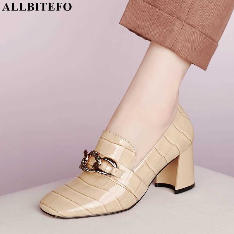 ALLBITEFO size 34-41 chain design genuine leather women high heel shoes thick heel fashion high heels women basic heels shoes 210611, As picture
ALLBITEFO size 34-41 chain design genuine leather women high heel shoes thick heel fashion high heels women basic heels shoes 210611, As picture