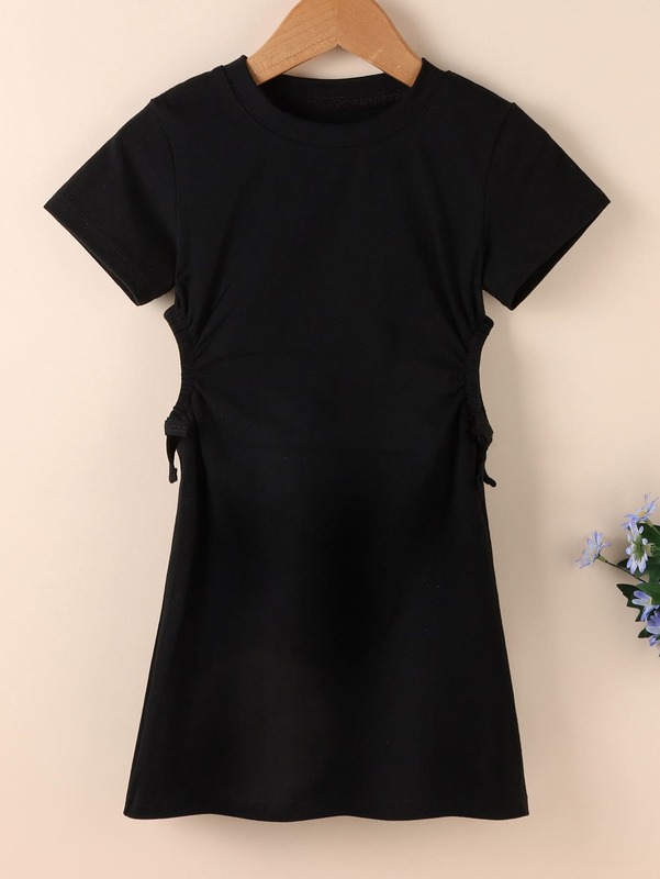 Toddler Girls Cut Out Tie Side Tee Dress SHE