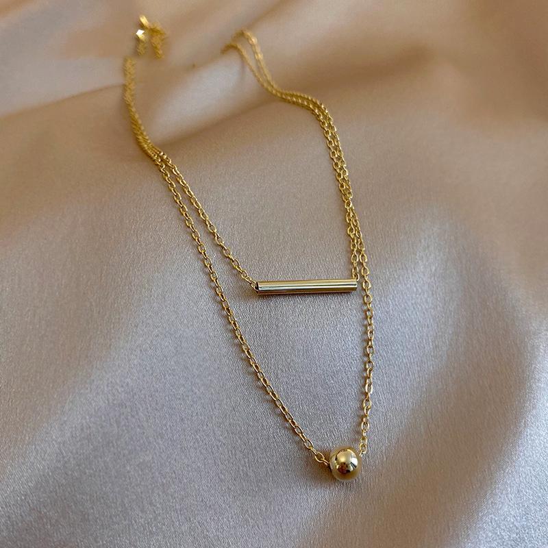 Chains 18K Gold Plated Multi-Layered Necklace For Women Goth Metal Beads Pendant Choker Neck Jewelry Wholesale, Silver
Chains 18K Gold Plated Multi-Layered Necklace For Women Goth Metal Beads Pendant Choker Neck Jewelry Wholesale, Silver