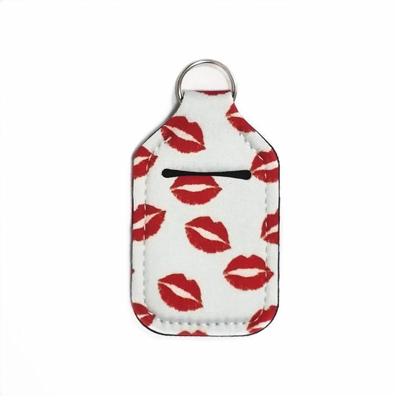 DHL Neoprene Hand Sanitizer Bottle Holder Chapstick Holder Keychains Lipstick Holder Keychain Party Favor 24 Styles