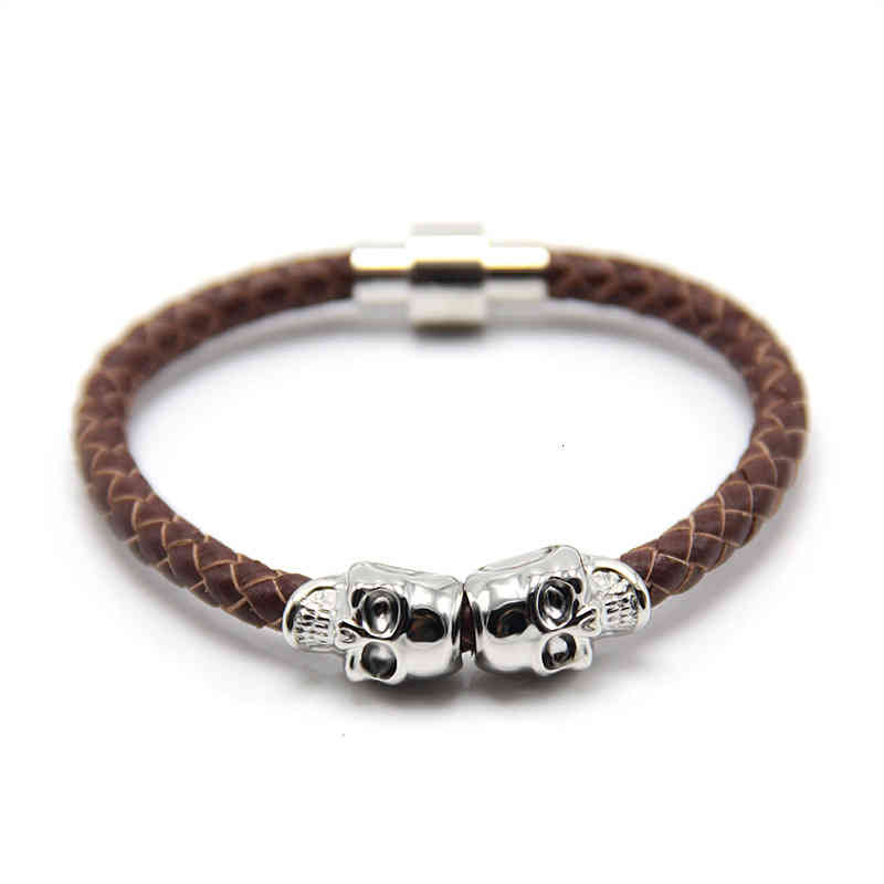 Bangle Charm Bracelets Men's Cowhide Ghost Punk Style High Quality Skull