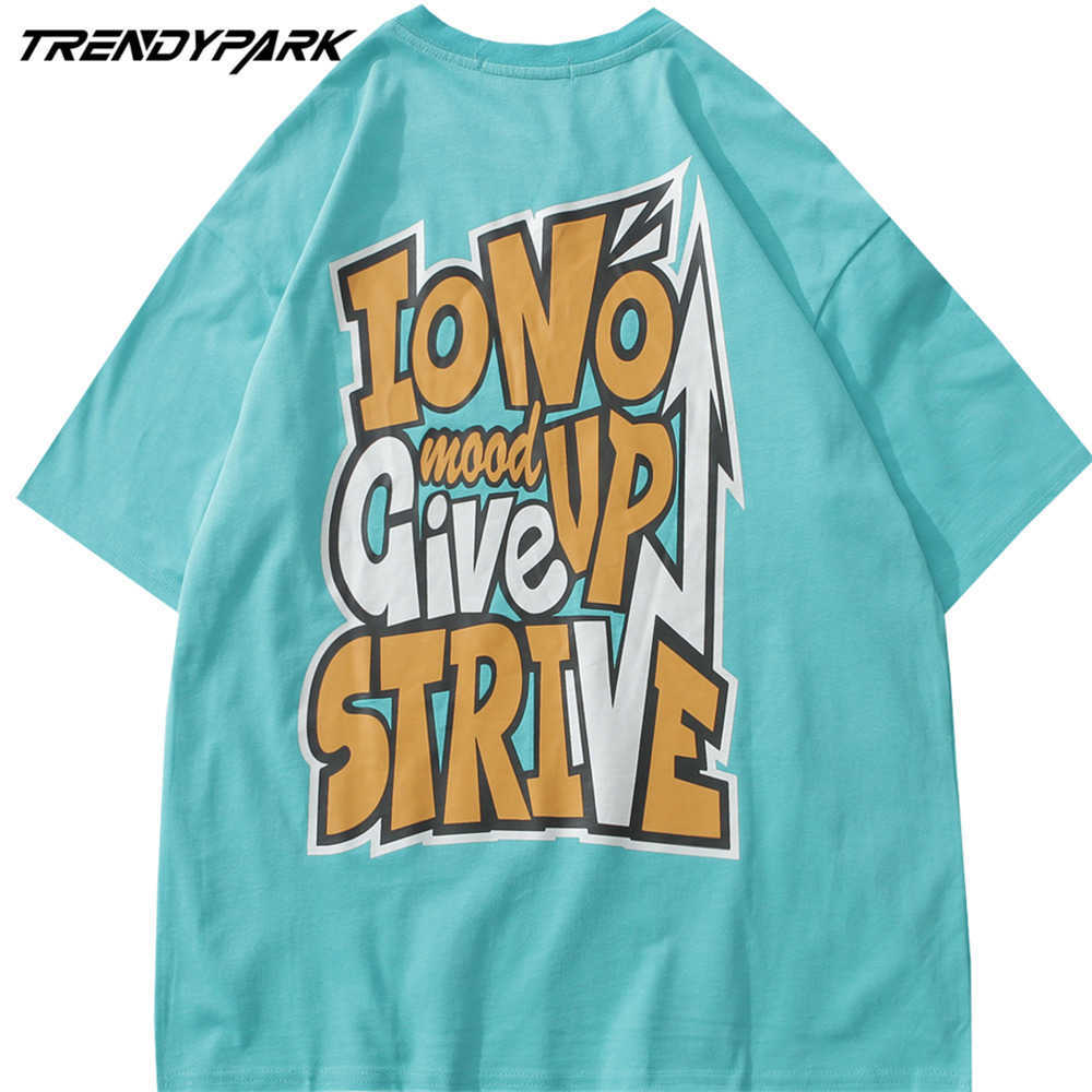 Men's T-shirt Big Letters Print Summer Short Sleeve Hip Hop Oversize Cotton Casual Harajuku Streetwear Top Tshirts Clothing 210601