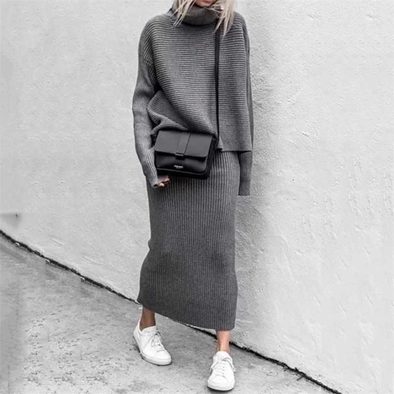 Knitted Two Piece Set Women Pullovers Turtleneck Loose Sweater+Long Skirts Bodycon Outfits for Woman Office Lady Suits Set 211109, Pink
Knitted Two Piece Set Women Pullovers Turtleneck Loose Sweater+Long Skirts Bodycon Outfits for Woman Office Lady Suits Set 211109, Pink