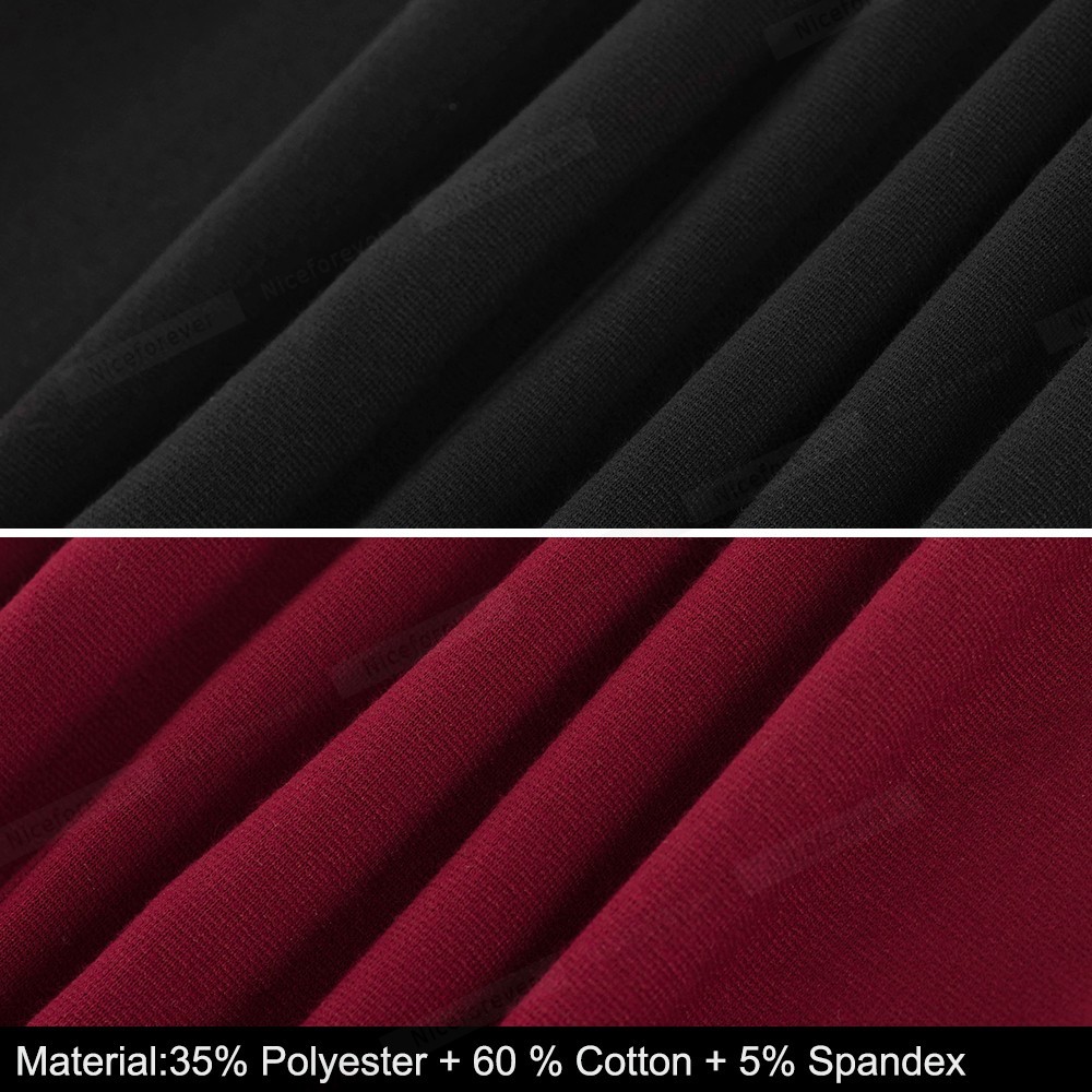 Nice-forever New Spring Elegant Stylish Contrast Color Patchwork Office Work vestidos Business Bodycon Women Dress B571 210409