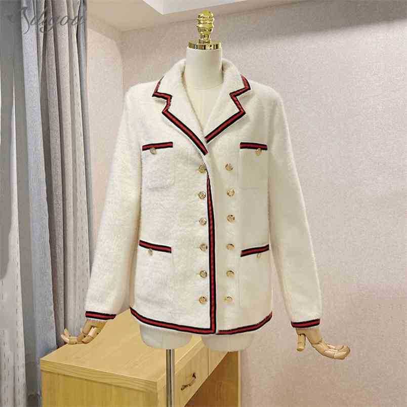 White Tweed Jacket Ladies Summer And Woolen Double-Breasted Button Long Sleeve Office 210525
White Tweed Jacket Ladies Summer And Woolen Double-Breasted Button Long Sleeve Office 210525