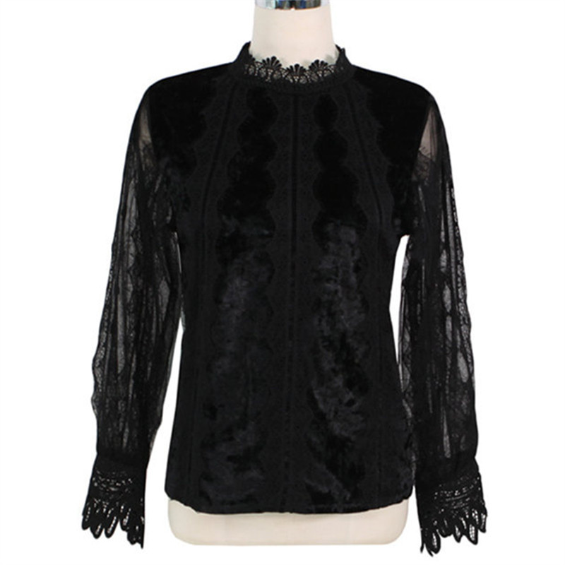 Embroidery Lace Shirt Spring femme Casual white Tops Women Long sleeve Girls Blouse Plus Size Blouses 210423