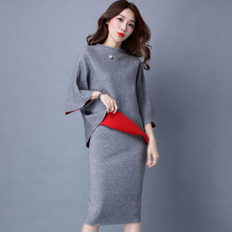 Elegant Women Two Piece Set Spring Autumn Female Pullover Sweater Slim Skirt Knitted Suit Woman Suits Clothing Ladies 210602
Elegant Women Two Piece Set Spring Autumn Female Pullover Sweater Slim Skirt Knitted Suit Woman Suits Clothing Ladies 210602