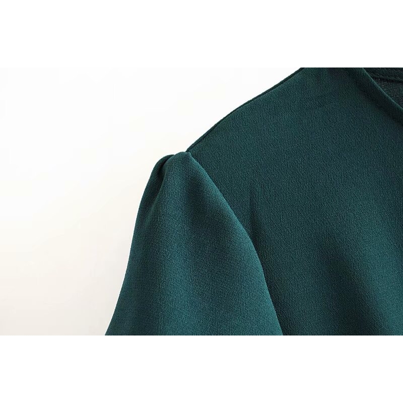 Vintage French Style Plain Green Backless Split Midi Dress Elegant Woman Hollow Out Hole Short Sleeve Slim Tea Dresses Vestido 210429