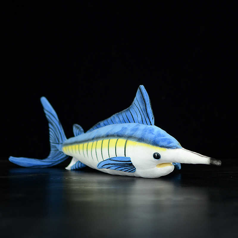 46cm Blue Marlin Makaira Nigricans Lifelike Stuffed Plush Toy Real Life Soft Sea Animals Fish Simulation Dolls for Kids Gift Q0727
46cm Blue Marlin Makaira Nigricans Lifelike Stuffed Plush Toy Real Life Soft Sea Animals Fish Simulation Dolls for Kids Gift Q0727