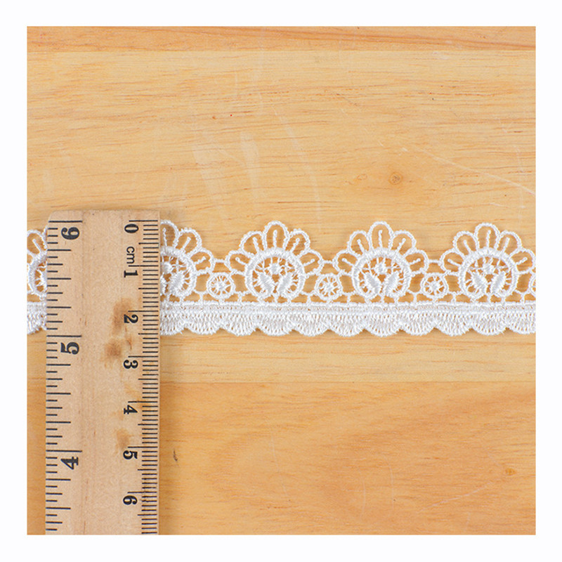 14 Yards/lot Apparel Fabric Hollow Mesh Embroidery Flower Fabrics Lace DIY Wedding Lolita Children's Clothing Underwear Sewing Accessories 2.5cm 