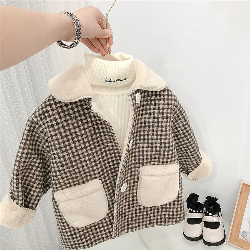Jackets Plaid Check Children Winter Girls Casual Fleece Coat Baby Kids Thick Warm Jacket Outerwear, Blue;gray
Jackets Plaid Check Children Winter Girls Casual Fleece Coat Baby Kids Thick Warm Jacket Outerwear, Blue;gray