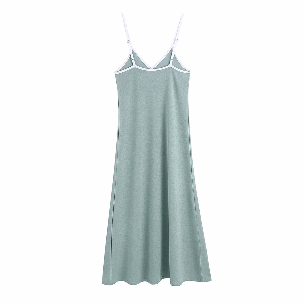 BBWM V Neck Solid Dresses Thin All Match Simple Fashion Sandy beach Casual Women Dress Vestidos Clothes 210520